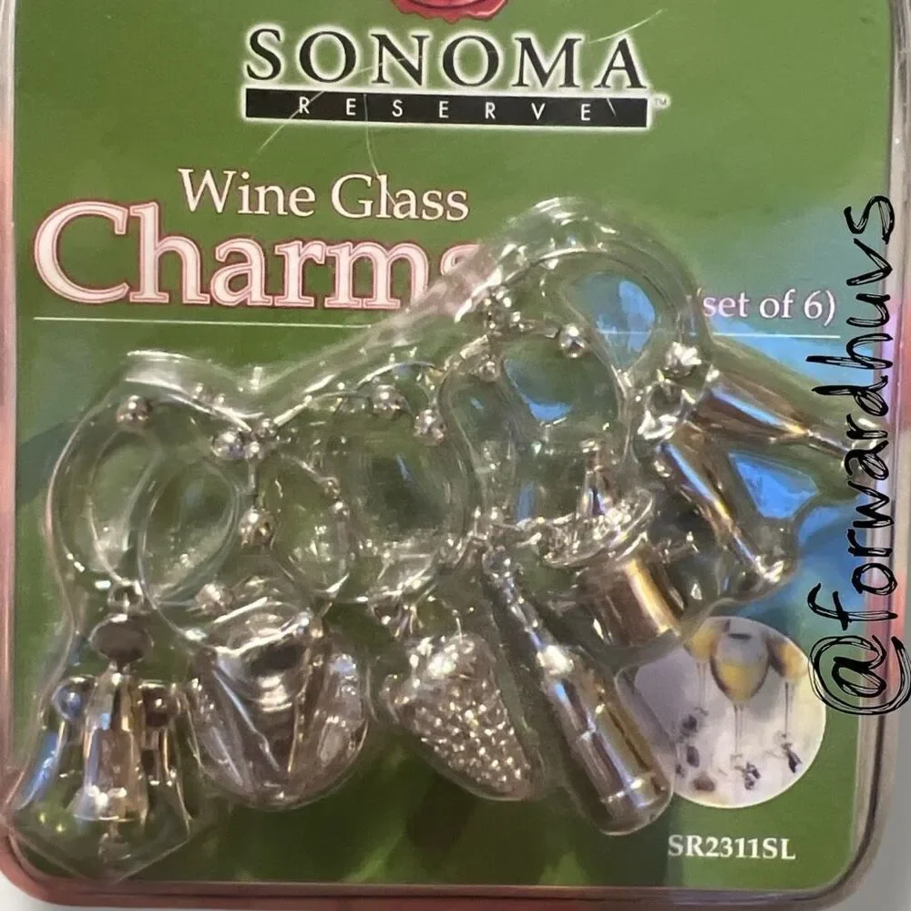 Sonoma Reserve 2003 Wine Glass Charms – Set of 6 – New Old Stock